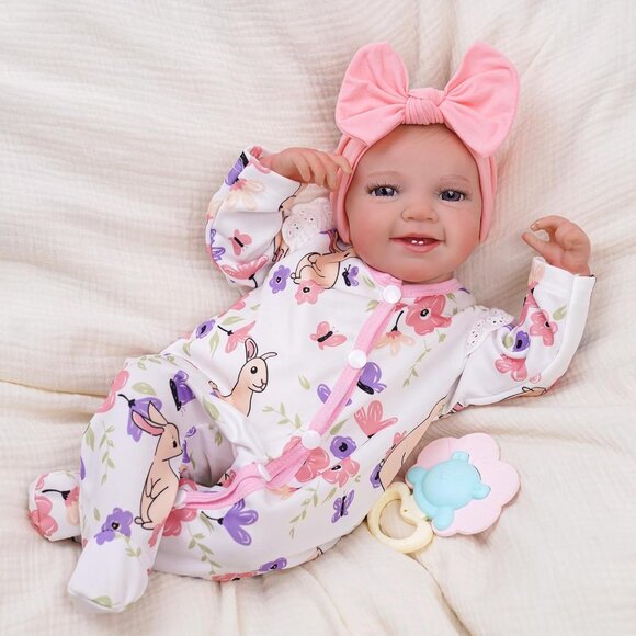 🆕20inch Soft Cloth Body Newborn Baby Dolls Poseable Limbs Sweet Smile Leen Girl - Picture 1 of 4